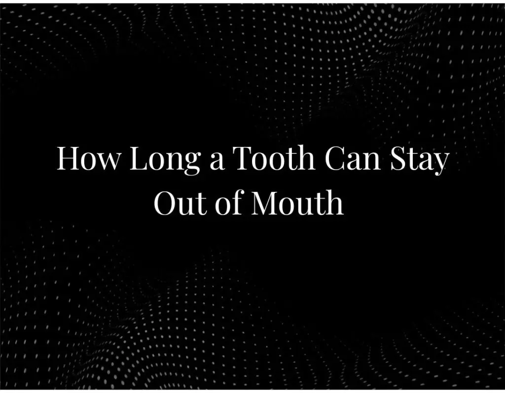 Knocked out tooth survival time